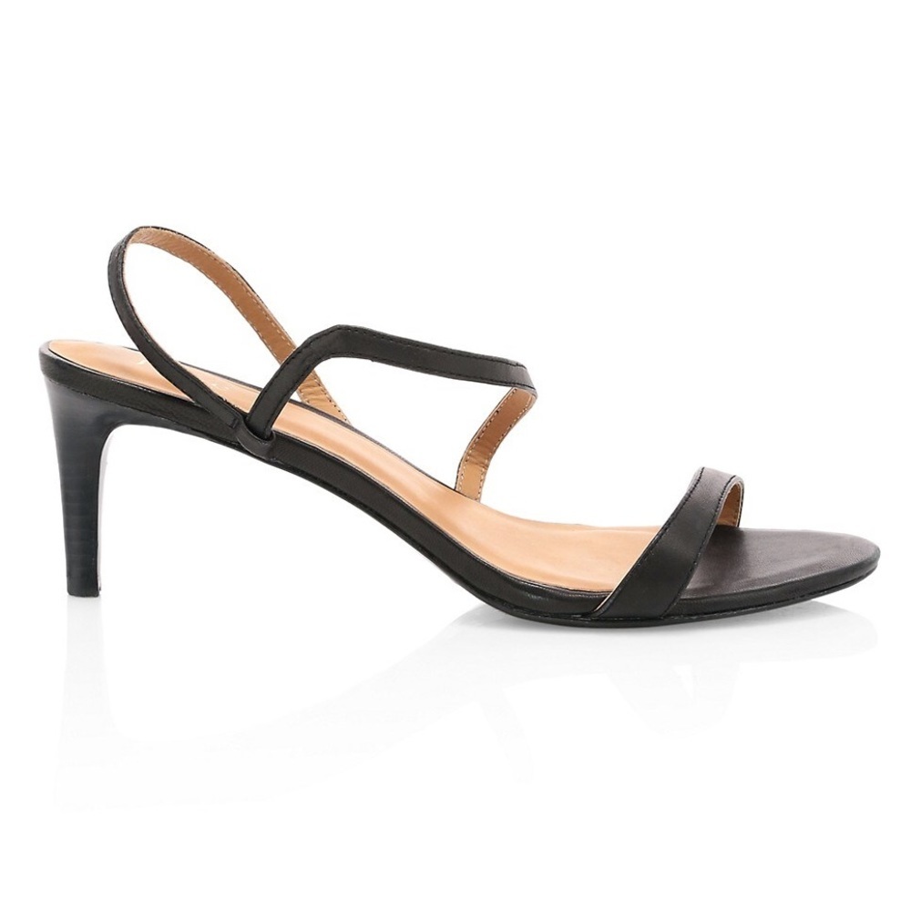 Joie Black Strappy Madi Leather Slingback High Heel Sandals EUC Size 36.5